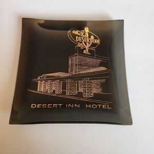 Desert Inn Hotel Tempered Glass Ashtray Las Vegas 1961 Vintage Mid Century Moder